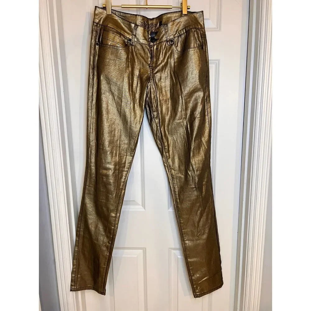 Vintage Revolt gold and black boot cut‎ straight leg 90’s jeans 32 waist size 13